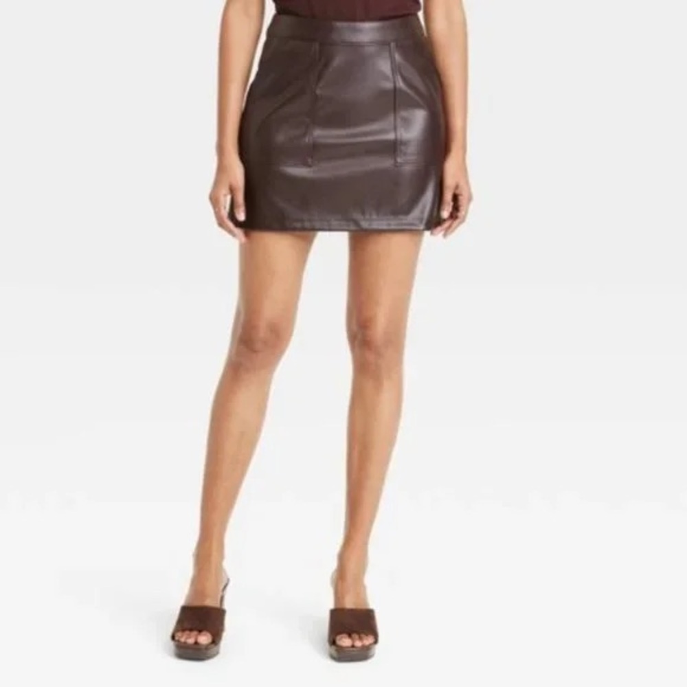 a new day Dark Brown Mini Skirt